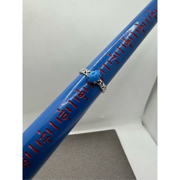 Ceruleite Sterling Silver Platinum Ring-8 - Picture 4 of 10